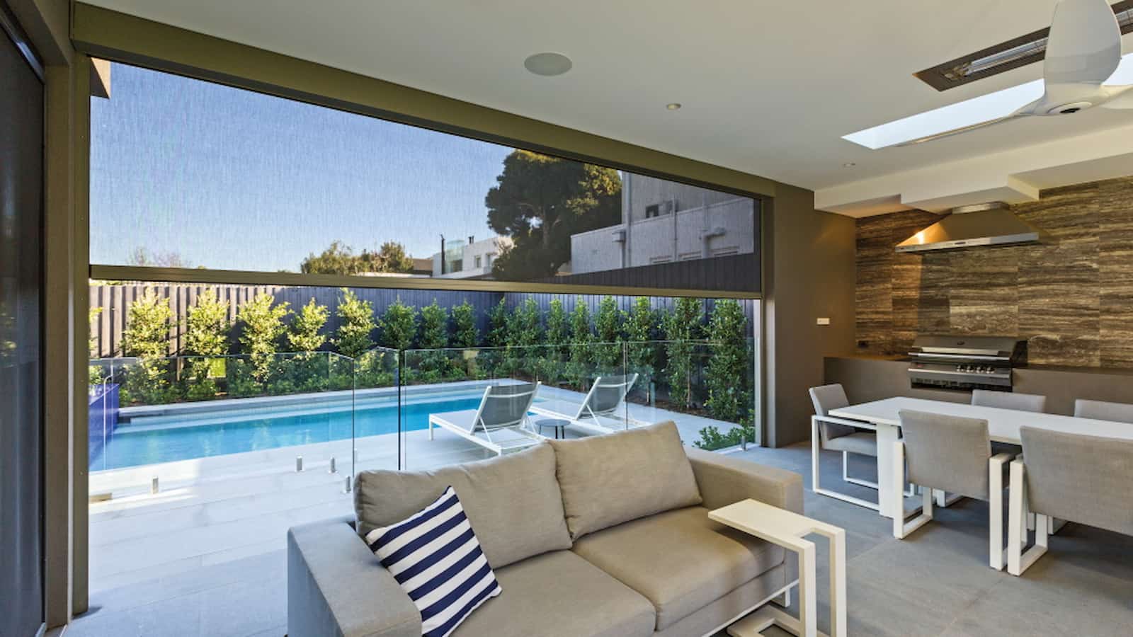 zipscreen outdoor roller blinds for patio area