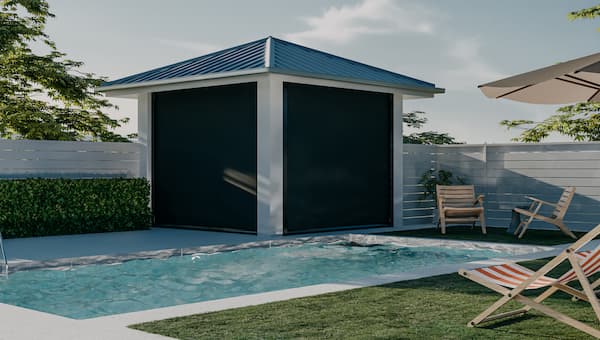 multi stop awning on pergola