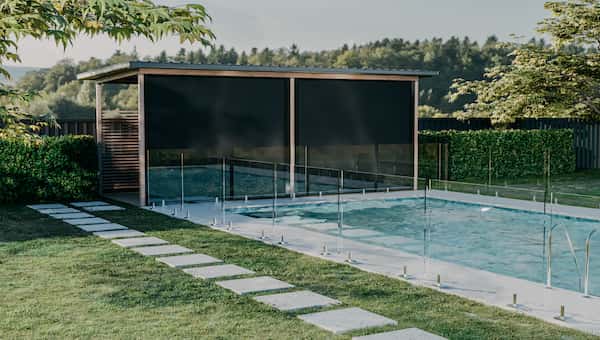 motorised awnings in pool area