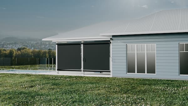 wire guide awnings on classic home