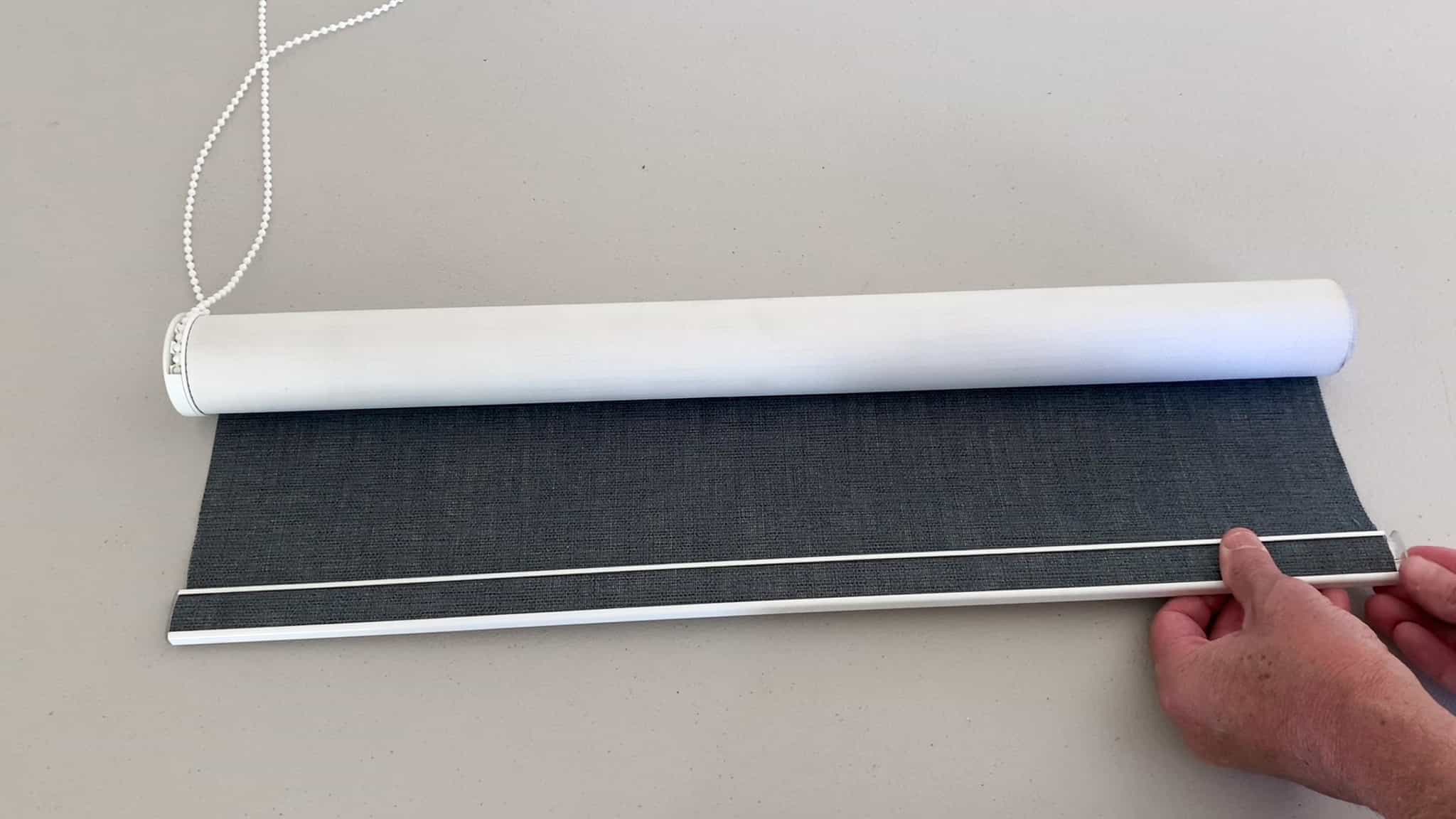 add fabric insert to roller blind