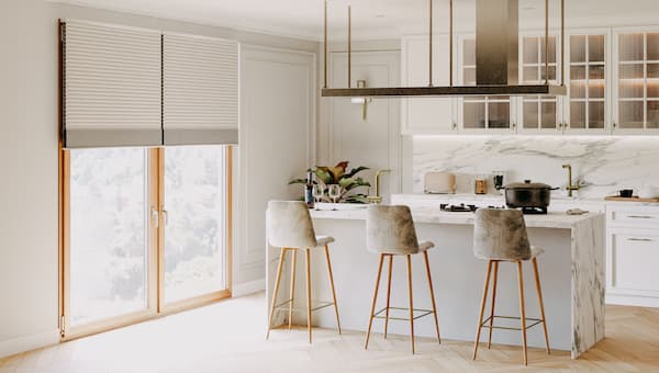 honeycomb blinds in modern home