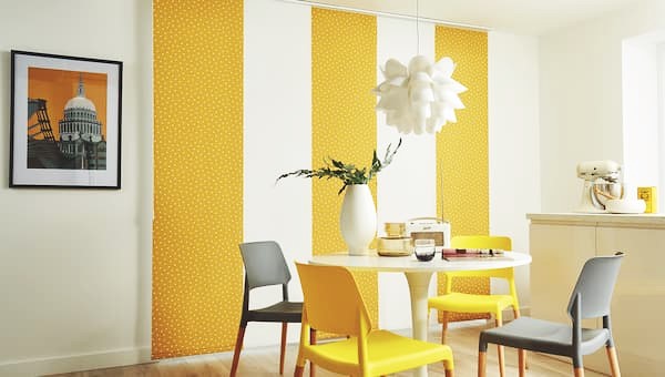 yellow panel glide blinds